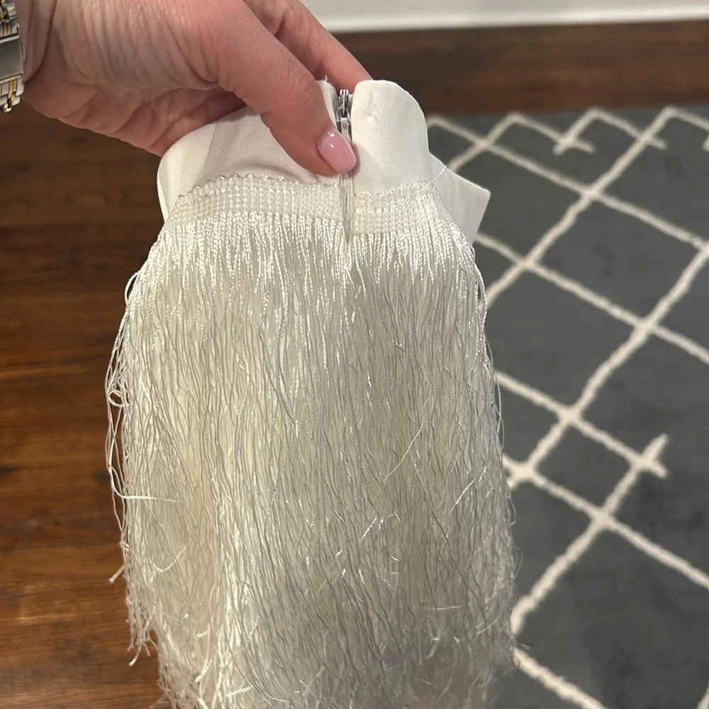 SHEIN Fringe White Skirt and Cropped Tank Set fringe - Picture 6 of 6